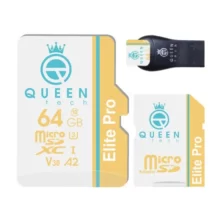 کارت حافظه micro SD برنده Queen Tech مدل Elite Pro A2 با ظرفیت 64 گیگابایتی و کلاس 10